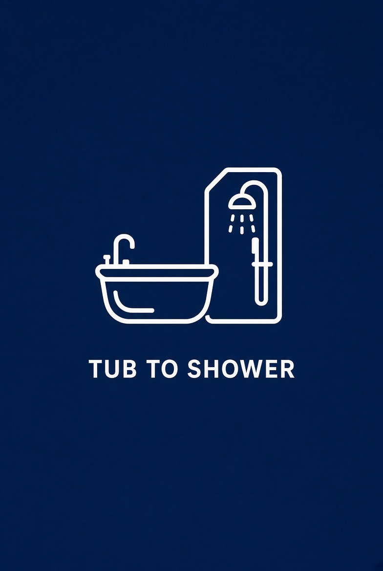 Converting your old tub into a stylish walk-in shower